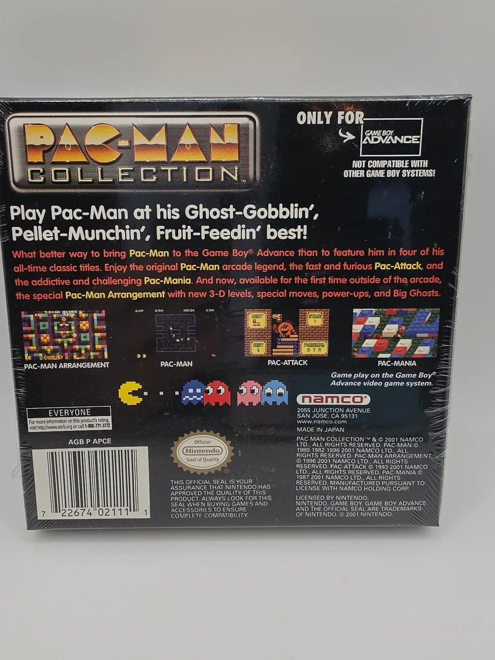 Pac-Man Collection for Game Boy Advance — Namco Black & Yellow